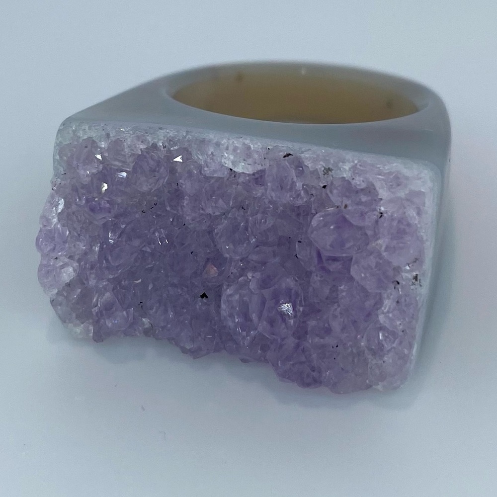 77 Carat!! Amethyst Druze Ring